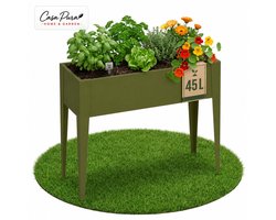 Verhoogde Plantenbak | Timo | Metalen Kweekbak op Poten | Voor Balkon, Terras & Tuin - Groen, 100x30x80