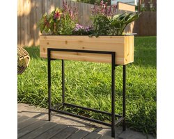 Verhoogde Plantenbak voor Binnen en Buiten - Ideaal voor Terras, Balkon en Woonkamer - 84 x 90 x 17 cm