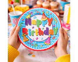 Verjaardag Bord Happy Birthday 18cm - 1 Stuks