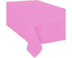 Verjaardag party tafelkleed - papier - roze - 137 x 274 cm - met waterafstotende finish - rechthoek