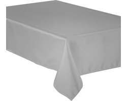 Verjaardag party tafelkleed - papier - zilver - 137 x 274 cm - met waterafstotende finish - rechthoek