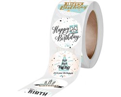 Verjaardag stickers 50!! stuks! - Hip Hop Hooray - Happy Birthday - Ballonnen - Taart -Sluitstickers - Sluitzegel - Gebak - Koekjes - Sieraden - Small Business - Envelopsticker - Traktatie zakje - Cadeau - Cadeauzakje - Kado - Chique inpakken - Feest