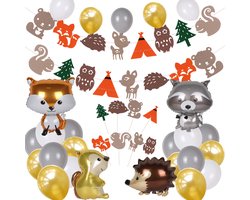 Verjaardag Versiering Ballonnen pakket Herfst Decoratie Kinderverjaardag Dieren Feest Bos - Jungle Decoratie