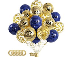 Verjaardagsdecoratie 40 jaar - Blauw Goud Ballonset - 15 stuks 30 cm - Feestdecoratie voor 40e verjaardag Hier is de geoptimaliseerde titel met relevante zoekwoorden toegevoegd. De titel bevat nu 109 karakters.