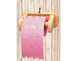 Verjaardagskalender poster - wc rol - 61 x 91,5 cm - stevig papier - multi - wanddecoratie