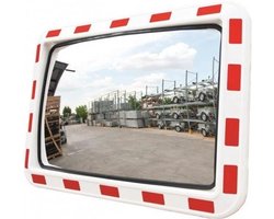 Verkeersspiegel Rechthoek | 40 x 60 cm - Rood / Wit | Spiegel - Buiten - Veiligheidsspiegel | Veiligheid - Verkeer - Zicht