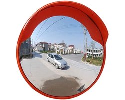 Verkeersspiegel Rond 80 cm - Bolle Veiligheidsspiegel voor Buiten - Regenbestendig - Met Beugel