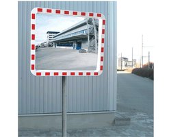 Verkeersspiegel rond - rood wit - reflecterend Ø 600 mm