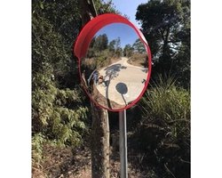 Verkeersspiegel Veiligheid - Grote Spiegel - Blind Zone Zicht - Krasbestendig PC - 80 Cm - Oranje