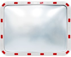 Verkeersspiegel Veiligheidsspiegel 80x60 cm convex met reflectoren inclusief beugel