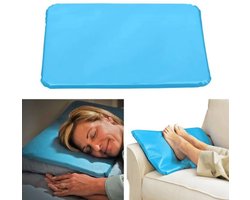 Verkoelend Gelkussen voor Zomer – Koelwatergel Inleg Pad | Slaaphulp, Ice Kussen, Spierverlichting, Nek- & Rugpijn Verlichting, Koud Kussen-blauw