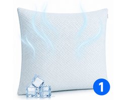 Verkoelend Hoofdkussensloop - Temperatuur Regulerend Koel Kussensloop 50 × 70 cm - Verkoelend Kussenhoes - Cooling Pillowcase - Kussensloop voor Zomer - Koel Kussen - Verkoelend Kussen - Cool Pillow - Koelkussens - Beddengoed Wit - Silvergear