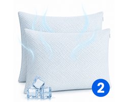 Verkoelend Kussensloop 2 Stuks - Temperatuur Regulerend Koel Kussensloop - 50 × 70 cm - Verkoelend Kussenhoes - Cooling Pillowcase - Cool Pillow - Kussensloop voor Zomer - Verkoelend Kussen - Koelkussen voor Mens - Wit - Silvergear