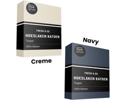 Verkoelende Topper Hoeslaken - Grijs - 140x200 cm - Katoen - Fresh & Co