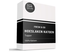 Verkoelende Topper Hoeslaken - Grijs - 180x210 cm - Katoen - Fresh & Co
