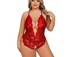 Verleidelijke Rode Plus Size Lingerie Body – Open Design - Bodysuit - Dames