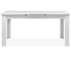 Verlengbare eettafel Birma - 160/200x80x75cm - wit - Finori - Kantoortafels - Wit - Melamine; Spaanplaat - Kantoortafels -