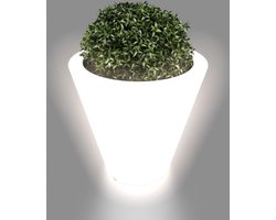 Verlichte bloempot - 50 x 50 x 60 cm - wit