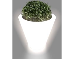 Verlichte Bloempot Wit - 50x50x60 cm - Modern Design voor Binnen & Buiten