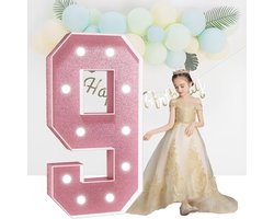 Verlichte Cijfers - Schuimbord Cijfers Letterlampen - Feestdecoratie - DIY Configuratie - 100cm - Wit