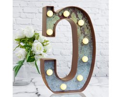 Verlichte Letter C - Decoratieve Letterlamp - Wanddecoratie - Roestmetaal Effect - 34927 Gram - Roest