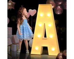 Verlichte Letter - Decoratieve Lamp - Feestelijke Sfeer - DIY Combinaties - 70 cm Hoog - Wit