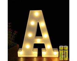 Verlichte Letterlamp, LED Alphabet Light, Decoratieve Nachtlamp voor Feestjes, Bruiloften en Kinderen's Kamers - Letter A