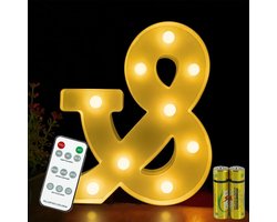 Verlichte letterlamp met afstandsbediening - LED alfabet lamp voor sfeervolle decoratie, nachtlamp en feestverlichting