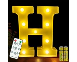 Verlichte Letterlamp met Afstandsbediening, LED Alphabet Lamp voor Feestdecoratie, Nachtlampje voor Verjaardag en Bruiloft