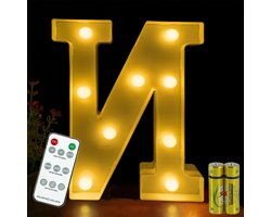 Verlichte Letterlamp met Afstandsbediening - LED Alphabet Lamp voor Feestdecoratie, Verjaardagen en Bruiloften