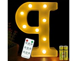 Verlichte Letters met Afstandsbediening, LED Alphabet Lamp, Decoratie voor Feestjes en Bruiloften, Sfeervolle Nachtverlichting