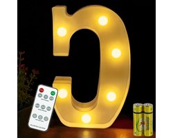 Verlichte Letters met Afstandsbediening - LED Alphabet Lamp voor Decoratie, Verjaardagen en Bruiloften
