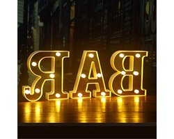Verlichte Marquee Letters voor Feestdecoratie, LED Letterlampen voor Bar, Pub en Bruiloft, Batterijgevoed en Perfect voor Thuisgebruik