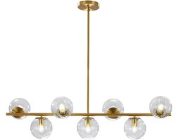 Verlichting 7-Licht Helder Glas Globe Sputnik Kroonluchter Verlichting Mid Century Moderne Hanglamp Hanglamp Plafond Goud Messing Kroonluchters voor Keuken Eiland Eetkamer Woonkamer