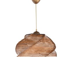 Verlichting - Kroonluchter Antiquatie Hout - Lumi - Afmetingen 36x36x65cm