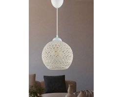 Verlichting - Kroonluchter Ludwig in Wit Metaal - Afmetingen 22x22x54cm - Stijlvolle Woondecoratie