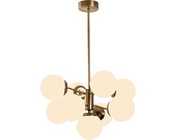 Verlichting - Kroonluchter Vintage Lyna - Wit Metaal - Afmetingen 70x70x80cm