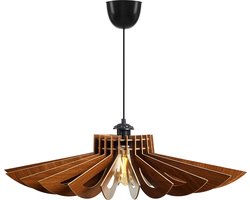 Verlichting - Kroonluchter Walnoot MDF Lux - Afmetingen 52x52x45cm - Stijlvolle Verlichting voor Elk Interieur