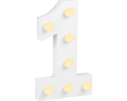 Verlichting | LED Letter | Cijfer 1 | Afmeting: 16x11cm