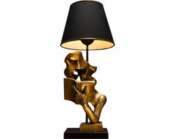 Verlichting - Tafellamp Lilith - Zwart Goud - Afmetingen 23x57x23 cm