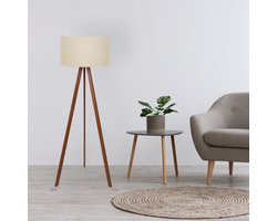 Verlichting - Vloerlamp Beige MDF - Afmetingen 38x38x140cm - Stijlvolle Lou Collectie