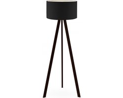 Verlichting - Vloerlamp Zwart PVC - Afmetingen 21x38x140cm - Stijlvolle Lotus Design