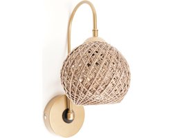 Verlichting - Wandlamp Luana in Bruin Metaal - Afmetingen 25x25x25cm - Stijlvolle Verlichting voor Elk Interieur