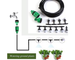 Vernevelingssysteem voor tuin en patio irrigatie, slangmondstuk sprinkler set voor buiten, 5 meter irrigatiekit