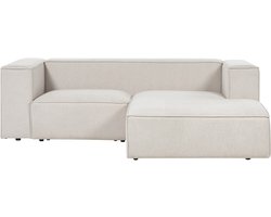 VERNON - Hoekbank 2-zits - Lichtbeige - Linkszijdig - Polyester