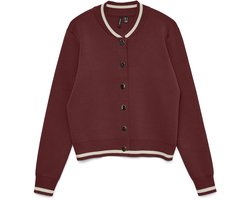 Vero Moda Vest Vmevelijn Ls Bomber Knit Cardigan E 10341071 Syrah/w. Birch D Dames Maat - L