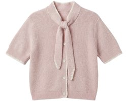 Vero Moda Vest Vmkashia Ss Tie Detail Knit Cardiga 10354661 Pink A Boo Dames Maat - XL