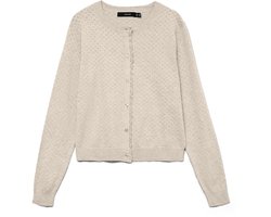 Vero Moda Vest Vmmarina Pointelle Ls O-n Cardigan 10340111 Birch/melange Dames Maat - S