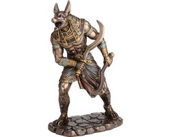 Veronese Design Beeld/figuur - Egyptische God Anubis met Dubbele Khopesh - (hxbxd) ca. 22,5cm x 15cm x 10,2cm