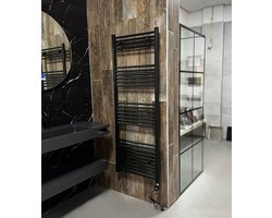 Veronza Elektrische Handdoekradiator – Mat Zwart | 160x60 cm | 700W
